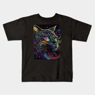 Astronaut Cat Space Cat Galaxy Kitten Kids T-Shirt